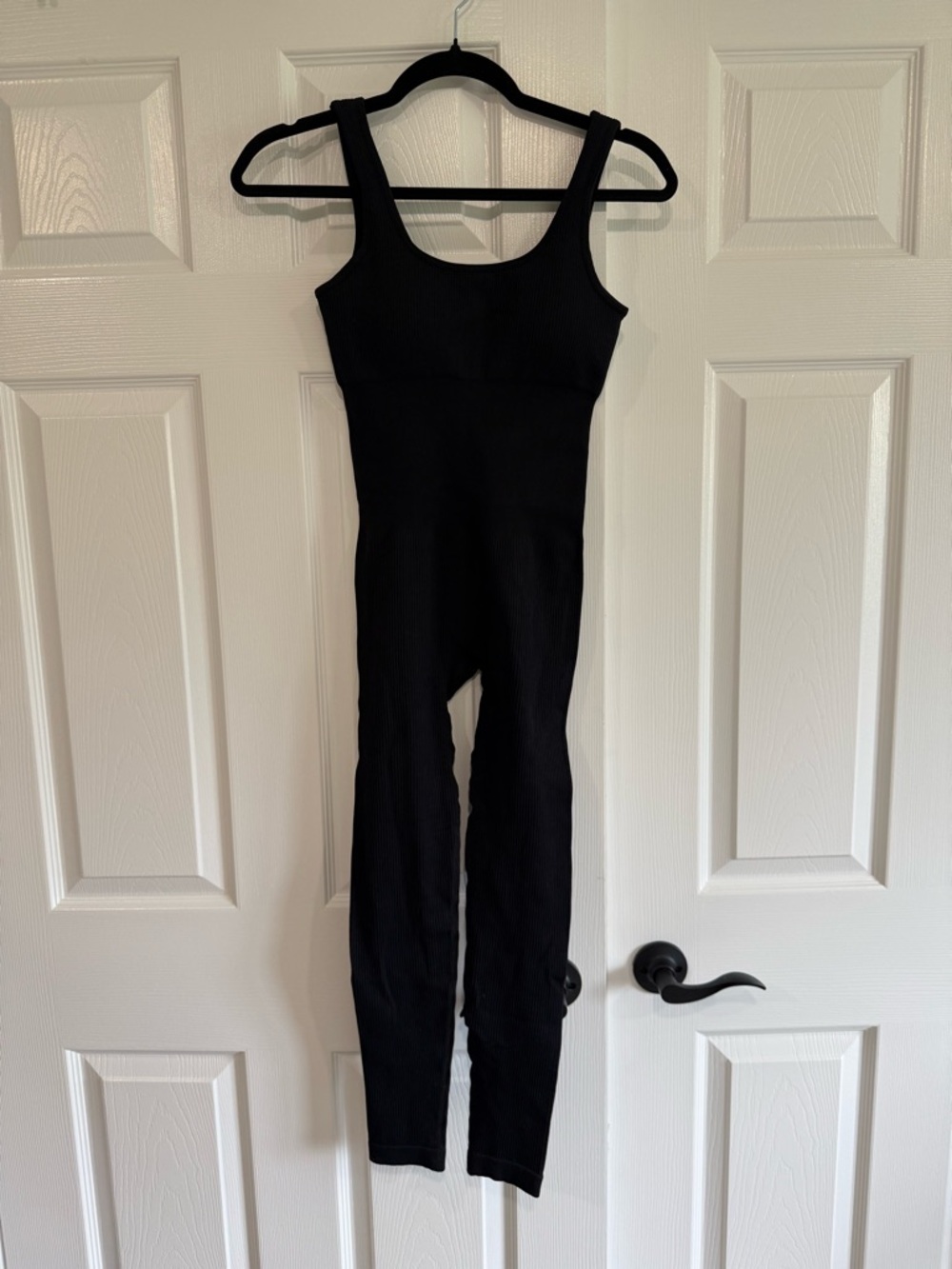 Black Ribbed Tank Jumpsuit - Sleek One-Piece